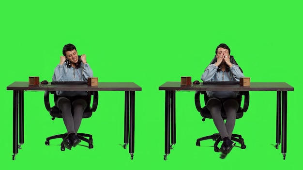 A split-screen image showing, on one side, a stressed-out person working at a desk piled high with papers and, on the other, the same person smiling happily while hiking in a scenic mountain landscape. The contrast visually represents the appeal of escaping daily stress for a micro-trip.