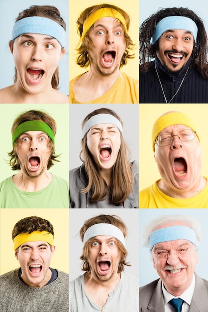 A collage of images showing various expressions of emotion (happiness, excitement, surprise) on people's faces as they participate in a viral challenge, highlighting the emotional connection and reward associated with participation.