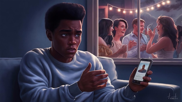 A person looking anxiously at their phone, surrounded by flashing notifications and messages, illustrating the overwhelming nature of sudden viral attention.