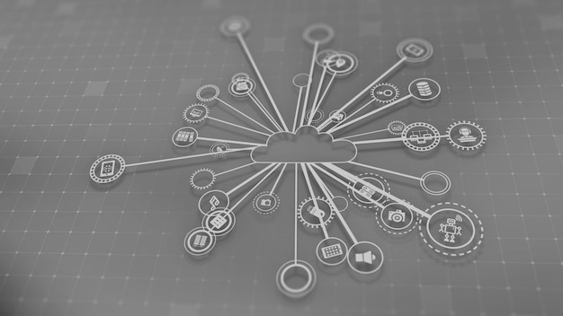 A graphic representation of an AI algorithm analyzing social media data, visualized as a network of interconnected nodes and data streams. The algorithm is represented by a stylized brain icon, symbolizing its intelligent processing capabilities.