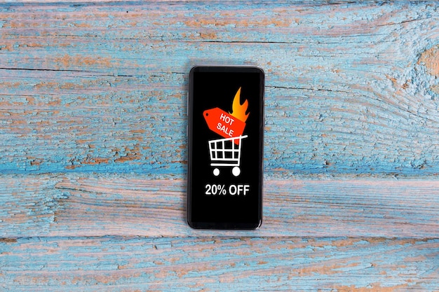 A close-up of a smartphone screen showing an online grocery shopping app with various food items and a highlighted 
